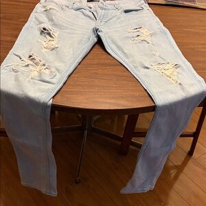 Hollister Light Blue Ripped Skinny Jeans
